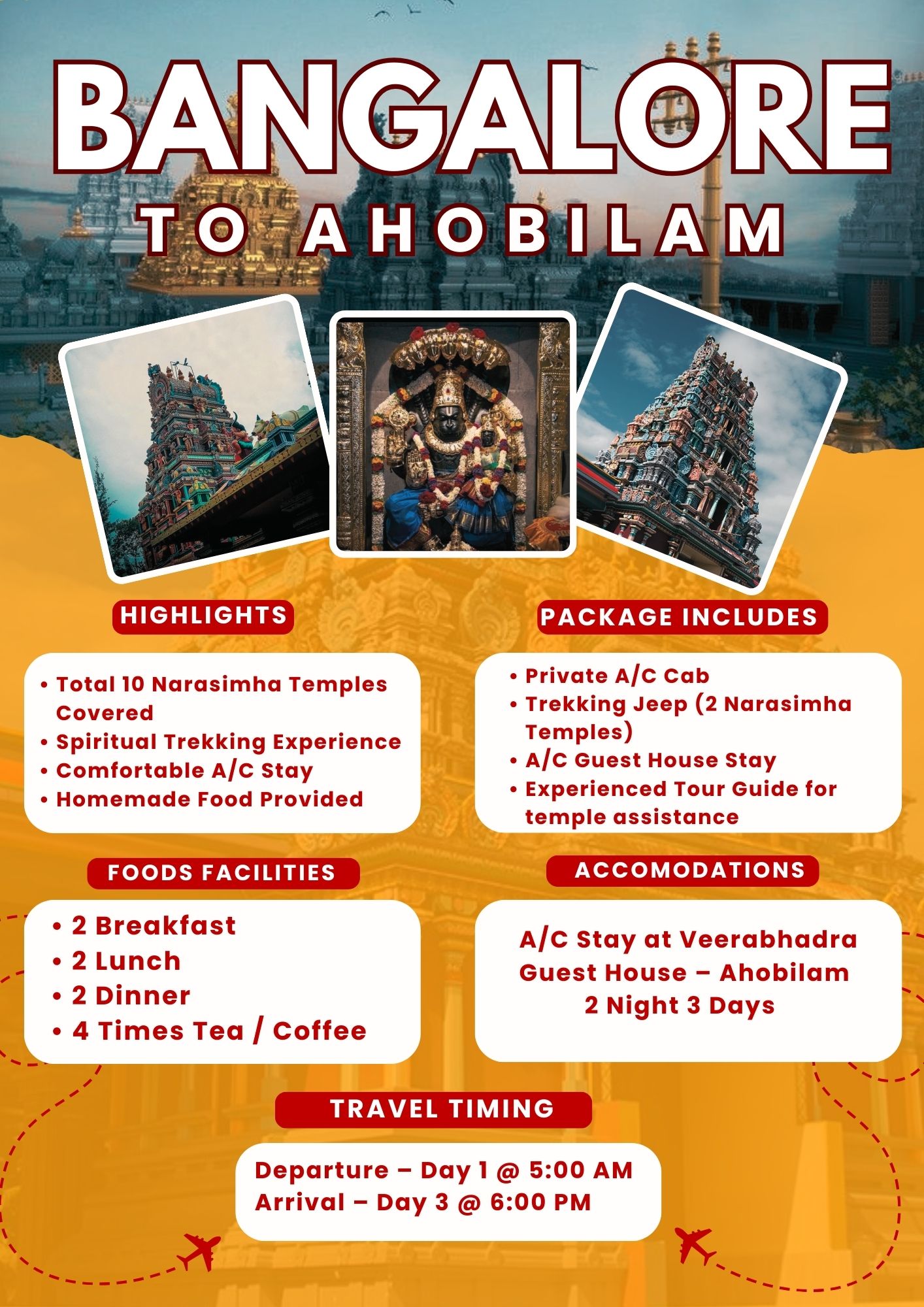 Bangalore to Ahobilam Tour Package