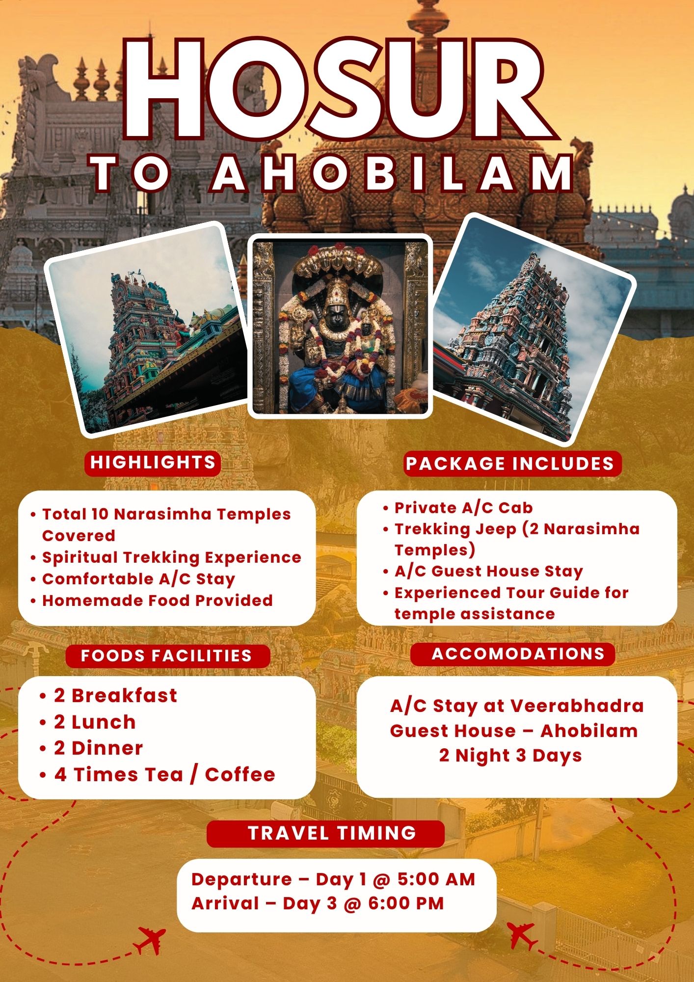 Hosur to Ahobilam Tour Package