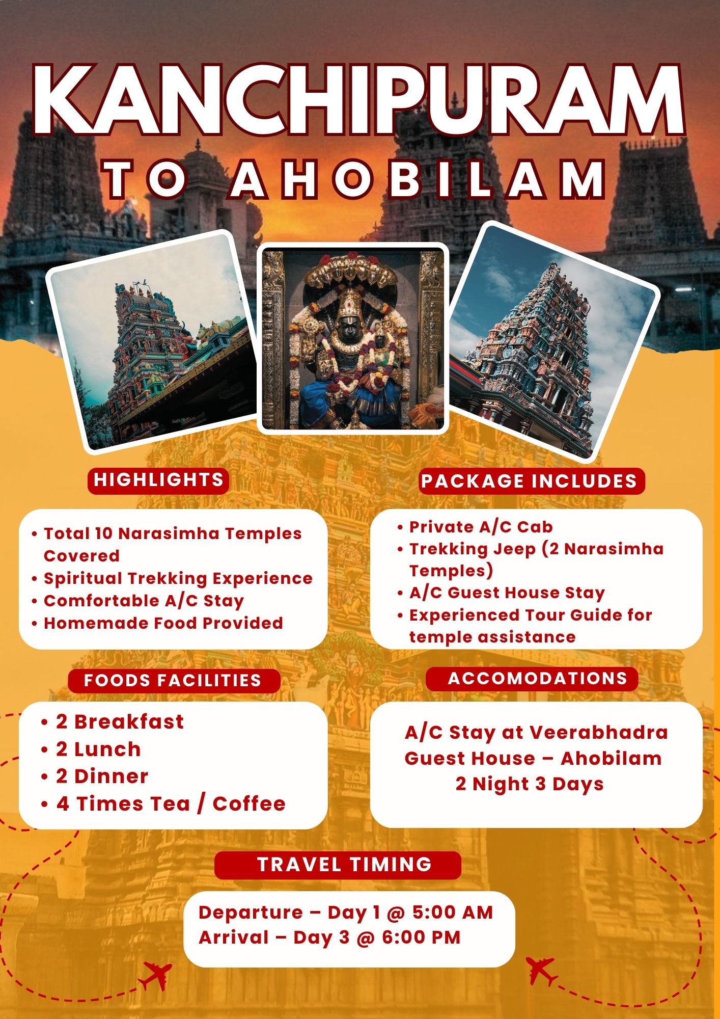 Kanchipuram to Ahobilam Tour Package