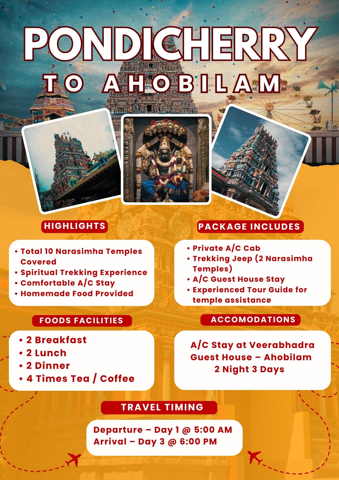 Pondicherry to Ahobilam Tour Package