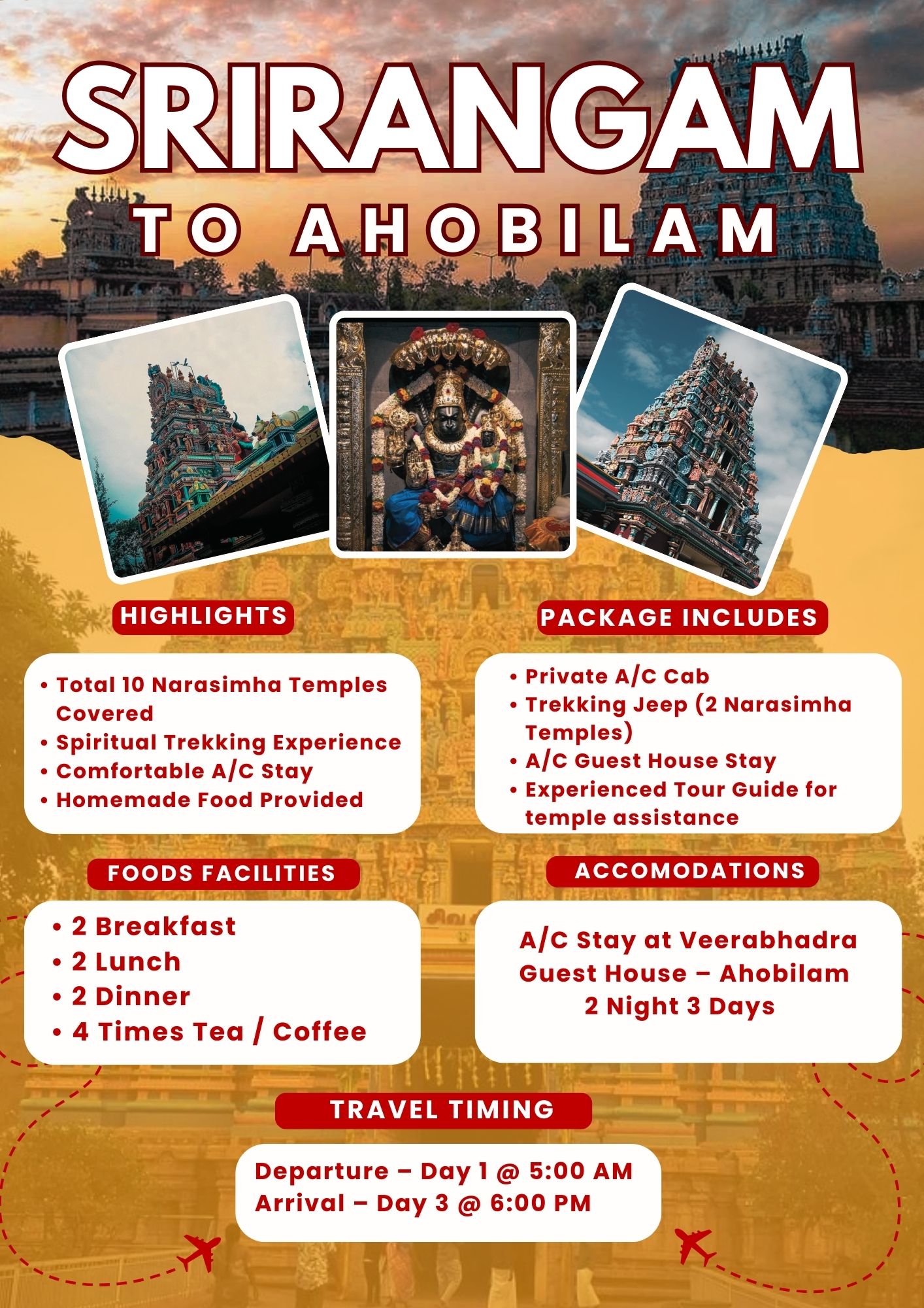 Srirangam to Ahobilam Tour Package
