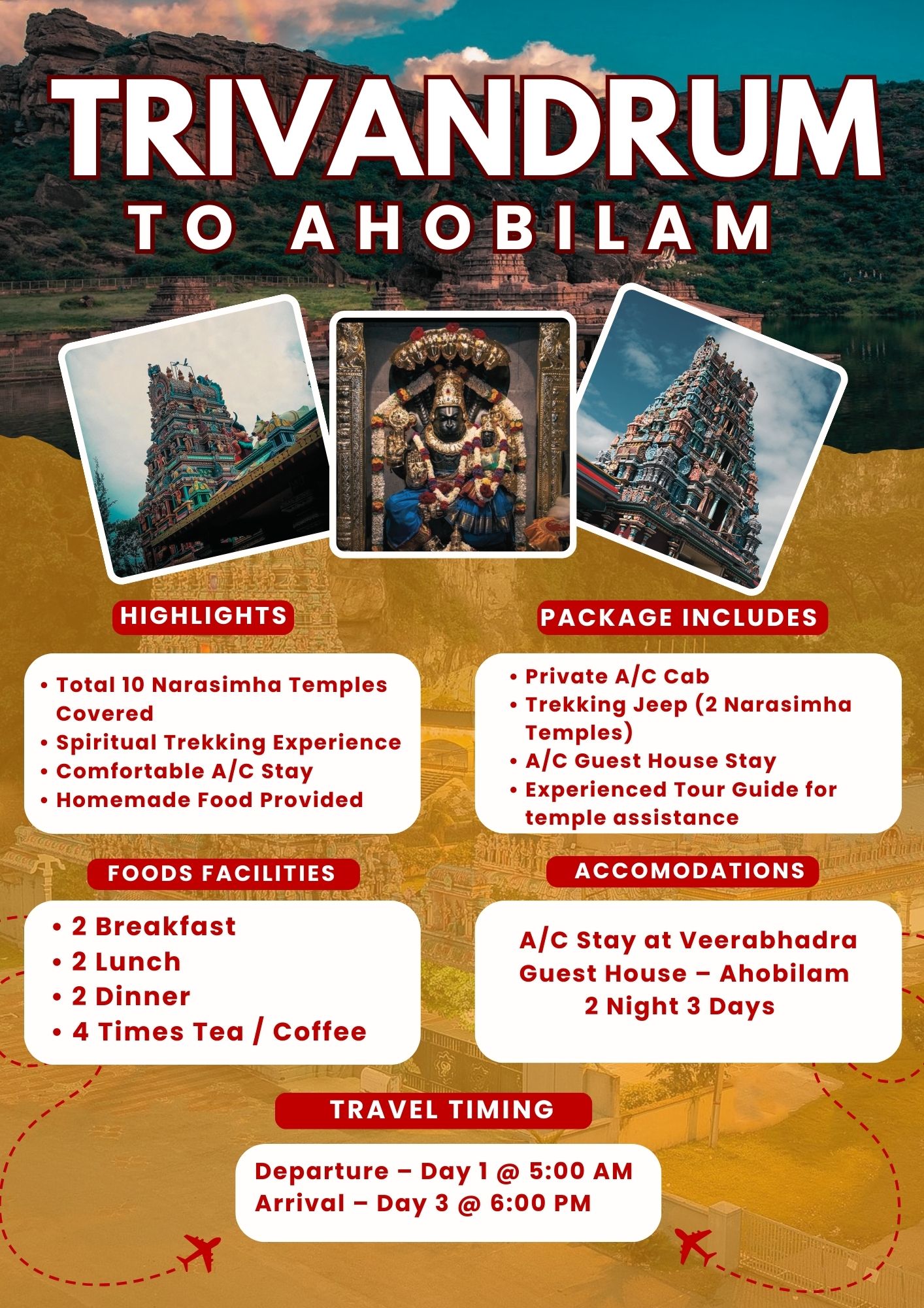Trivandrum to Ahobilam Tour Package