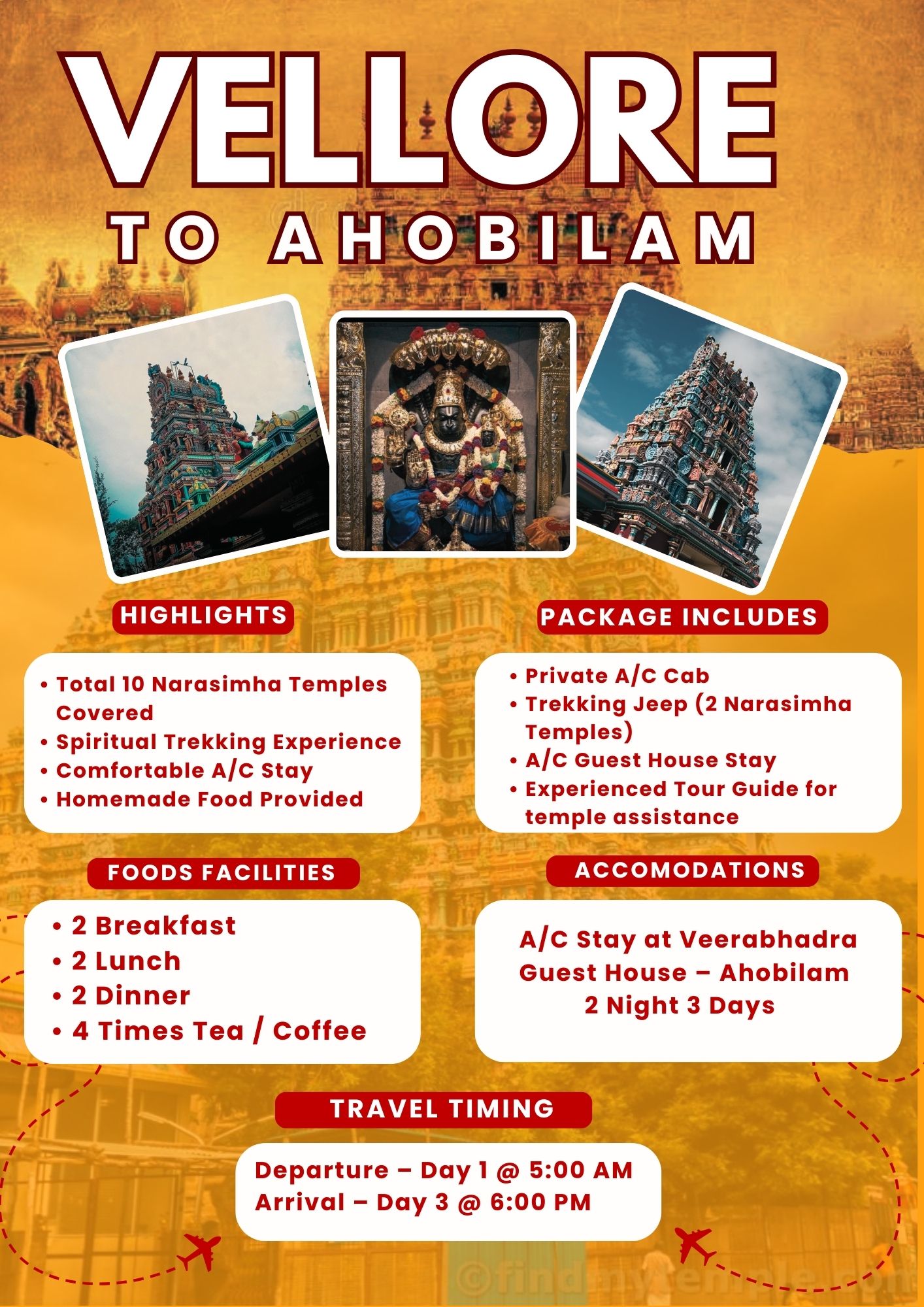 Vellore to Ahobilam Tour Package