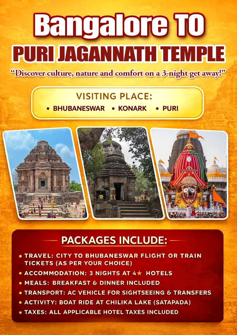 Bangalore to Puri Jagannath Tour Package