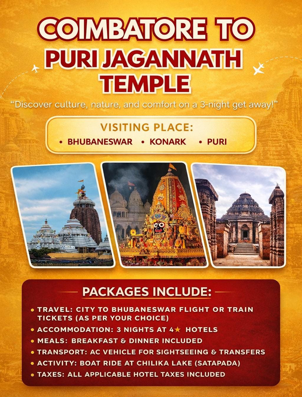 Puri Jagannath Tour Package from Coimbatore
