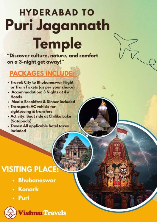 Puri Jagannath Tour Package from Hyderabad