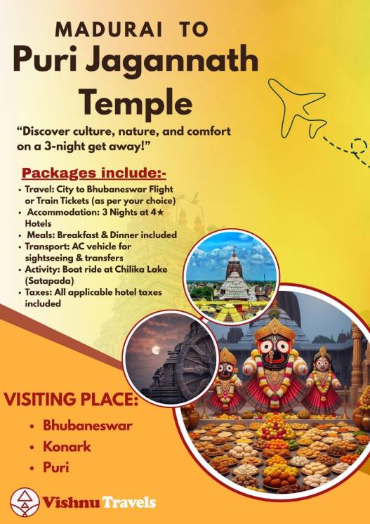 Puri Jagannath Tour Package from Madurai